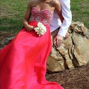 Bright Watermelon Prom Dress